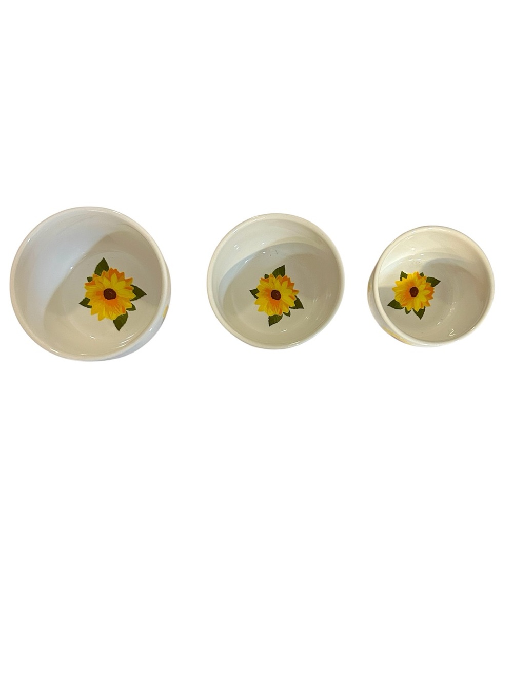Temptations Ceramic Nesting Bowls - White and Yellow